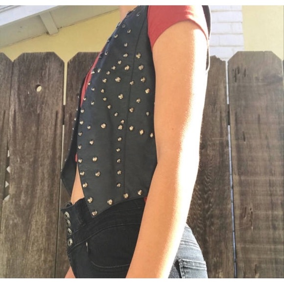 Dark Gray Vest w/ Studs - Picture 3 of 4